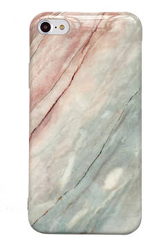 Чохол силіконовий мармуровий для iPhone 6/6s (04) Rose Blue рожево-блакитний