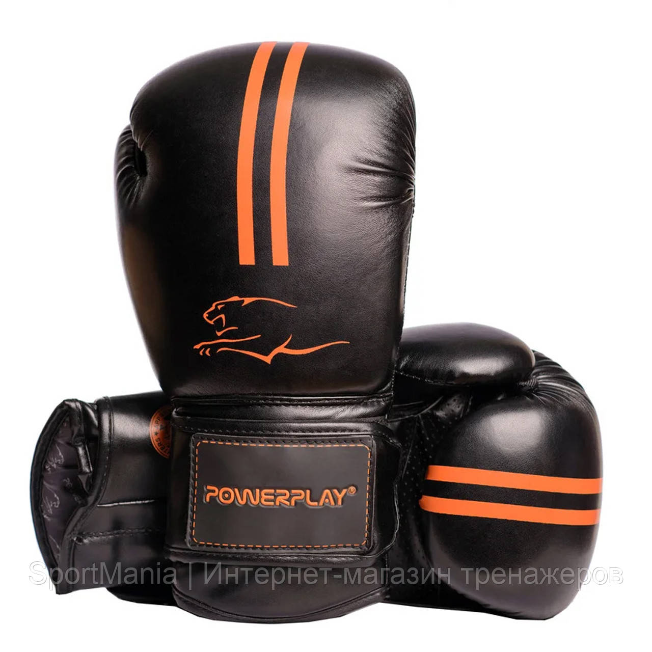 Боксерські рукавиці PowerPlay 3016 Чорно-помаранчеві 8 унцій