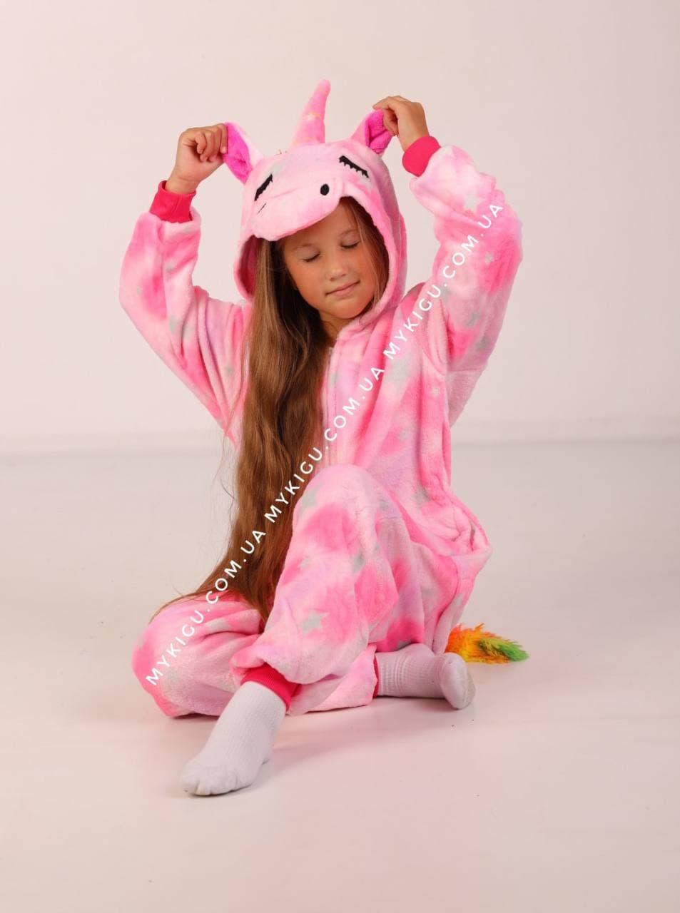 Пижама кигуруми детская Единорог розовое небо, Кигуруми для детей единорог магический (1006) - фото 3 - id-p808230624