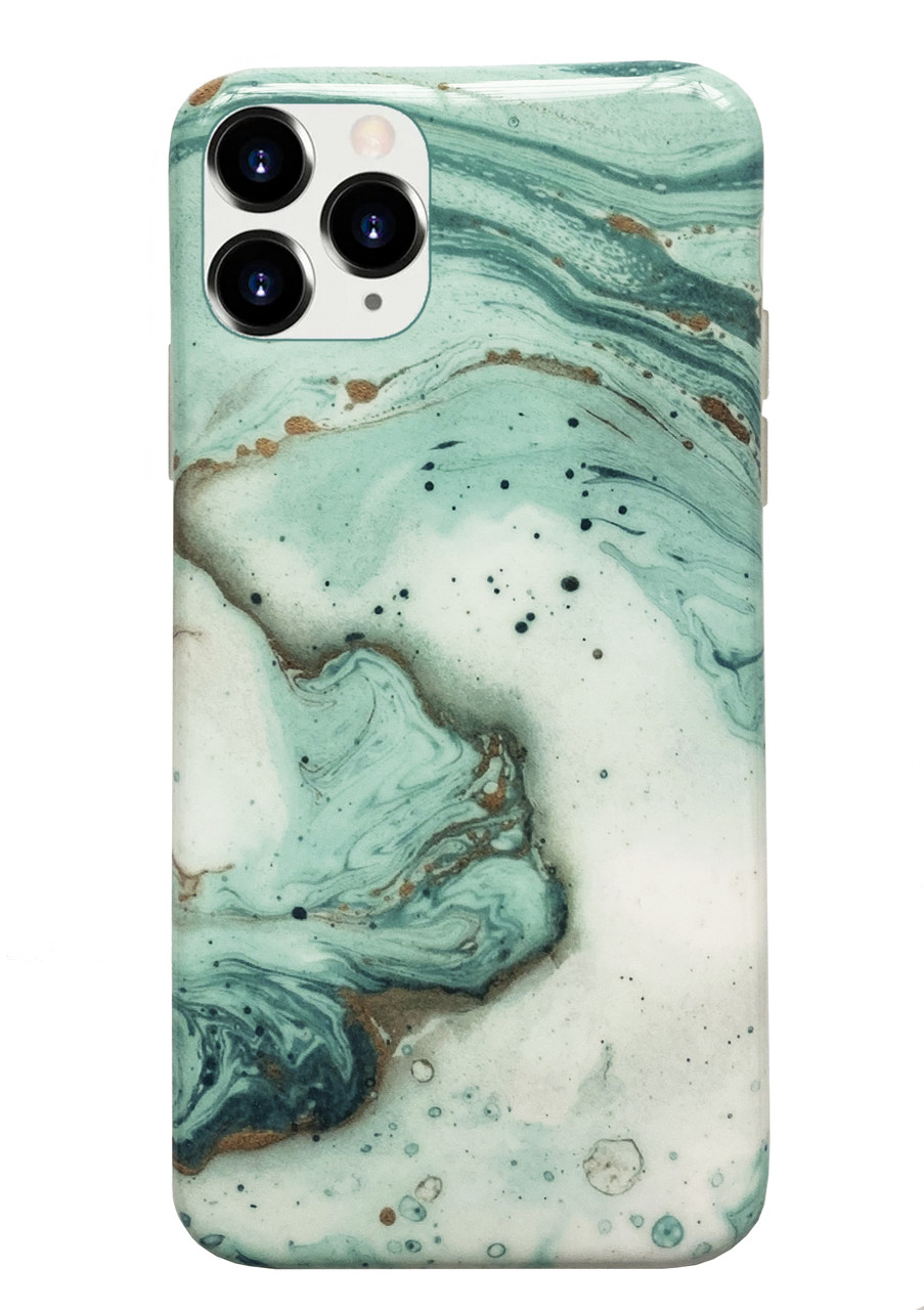 Чохол силіконовий мармуровий для iPhone 12 Pro (05) Sea Blue бірюзовий