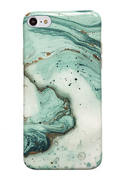Чохол силіконовий мармуровий для iPhone 6/6s (05) Sea Blue бірюзовий