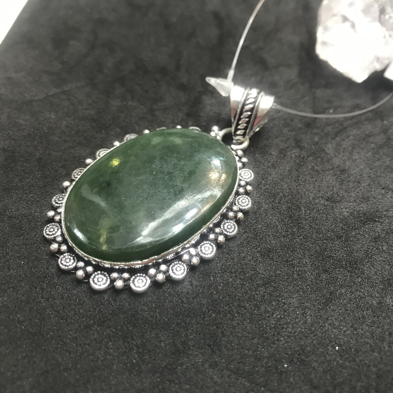 Нефрит подвес кулон овал с натуральным нефритом кулон с камнем нефрит в ...