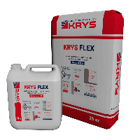 Эластичная двухкомпонентная гидроизоляция KRYS FLEX. 35 кг, цвет - серый, белый