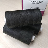 Нитки Trigan Kupfer 120 чорний №0001 (1000м)