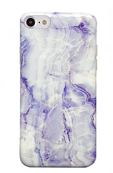 Чохол силіконовий мармуровий для iPhone 6/6s (06) Purple фіолетовий