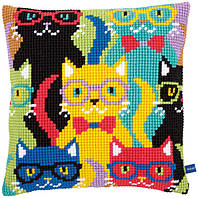 Набор для вышивания несчётный крест (подушка) Funny Cats Смешные кошки Vervaco