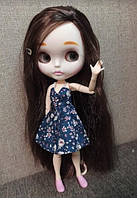 Шарнирная кукла Айси (Блайз) Николь каштановые волосы и стеклянными 3D глазами + 10 пар кистей+одежда и обувь
