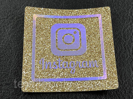 Нашивка Інстаграм/ Instagram золото 50х50 мм, фото 1