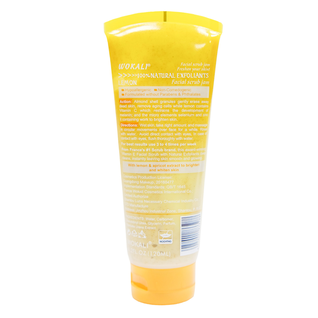 Скраб для лица Wokali Smoothing Moisturizing Lemon WKL394 120 мл - фото 2 - id-p1474150626