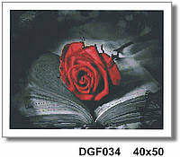 Алмазна мозаїка вишивка (квад. стрази, повна викладка, без підрам.) "Червона троянда" 40*50 см