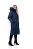Модне пальто жіноче зимове з натуральним хутром великий розмір 52-70, фото 3