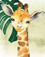 Алмазна вишивка. Картина на картоні "Маленький жираф" , розмір 21х25см