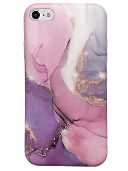 Чохол силіконовий мармуровий для iPhone 6/6s (08) Rose рожевий
