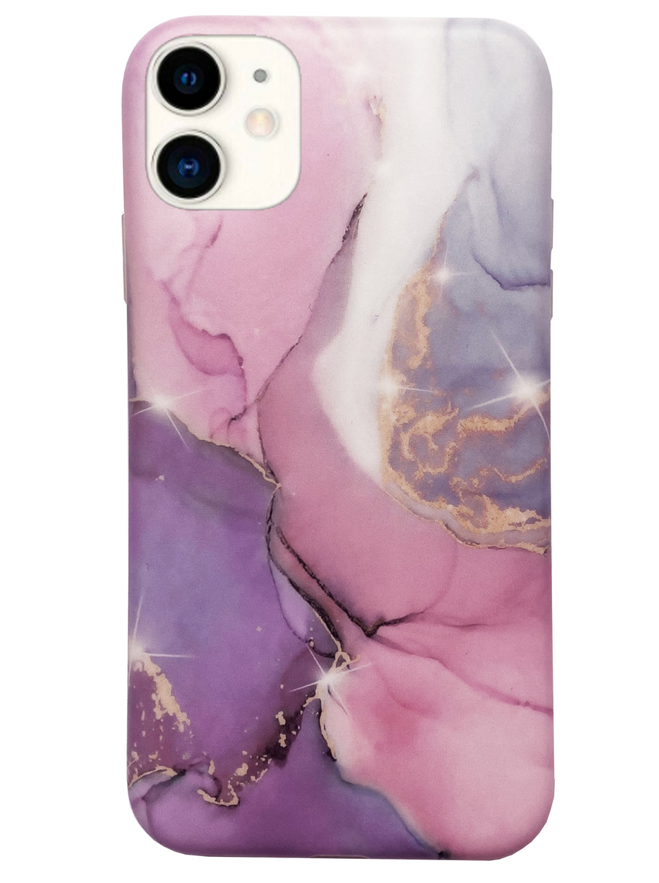 Чохол силіконовий мармуровий для iPhone 12 (08) Rose рожевий