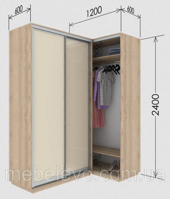 Шафа-купе кутовий приставний Стандарт 120х60 h-240, ТМ Гарант