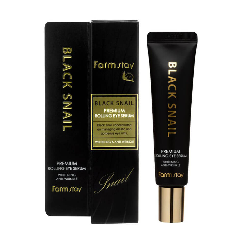 Сироватка-ролер для шкіри навколо очей Farm Stay Black Snail Premium Rolling Eye Serum з муцином равлики 25 мл