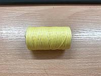 Нитка вощеная для шитья по коже 1 мм 50 м лимонный цвет плоская нить