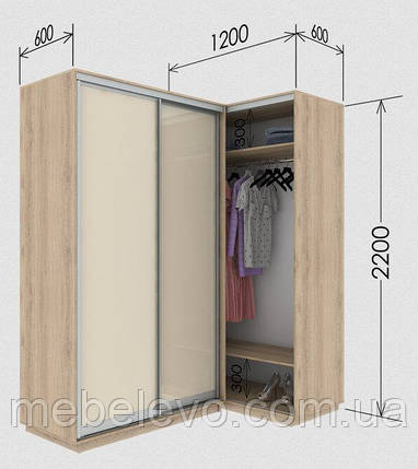 Шафа-купе кутовий приставний Стандарт 120х60 h-220, ТМ Гарант, фото 1