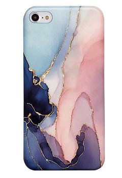 Чохол силіконовий мармуровий для iPhone 6/6s (09) Dark Blue/Rose темно-синій рожевий