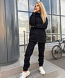 Зимовий жіночий костюм на флісі з подовженою худі, фото 6