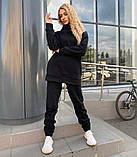 Зимовий жіночий костюм на флісі з подовженою худі, фото 8