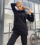 Зимовий жіночий костюм на флісі з подовженою худі, фото 9