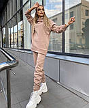 Зимовий жіночий костюм на флісі з подовженою худі, фото 5