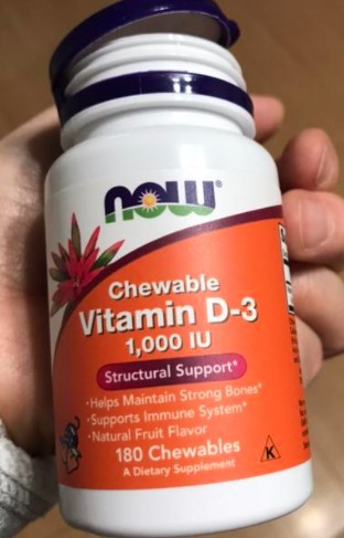 Вітамін D3 NOW Vitamin D-3 1000 IU Chewable 180 жувальних таблеток, фото 1
