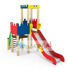 Дитячий ігровий комплекс з гіркою і вежею Зигзаг у двір