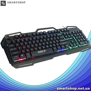 Ігрова клавіатура з підсвічуванням iMICE AK-400, дротова, USB клавіатура для комп'ютера з підсвічуванням клавіш