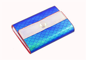 Візитниця на 26 карт екошкіра на кнопці "Голографічні лусочки" 10*7 см, мікс 2734