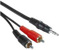 Кабель Audio DC3.5 mini-jack (M) - 2RCA 2тюльпана (M) 5.0m PE