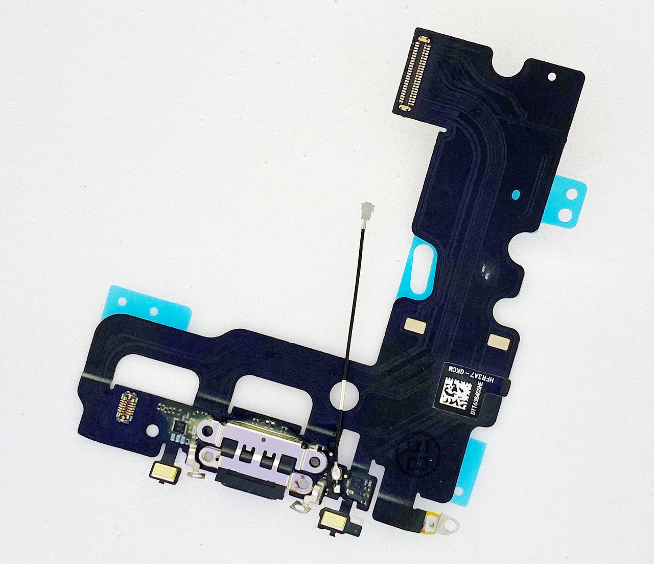 Шлейф для iPhone 7, з роз'ємом зарядки, з коннектором навушників з мікрофоном, чорний, оригінал, фото 1