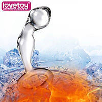 Скляний вигнутий фалоімітатор прозорий Lovetoy Кайф