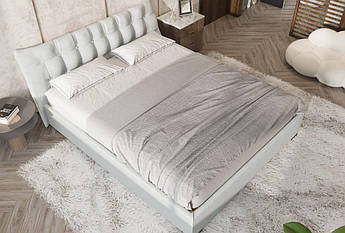 Ліжко двоспальне Еліо, двоспальне ліжко з м'яким узголів'ям для спальні Шик Галичина