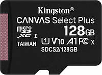 Картка пам'яті MicroSDXC 128 GB Kingston Canvas Select Plus class 10 UHS-I V10 A1 (SDCS2/128GBSP)