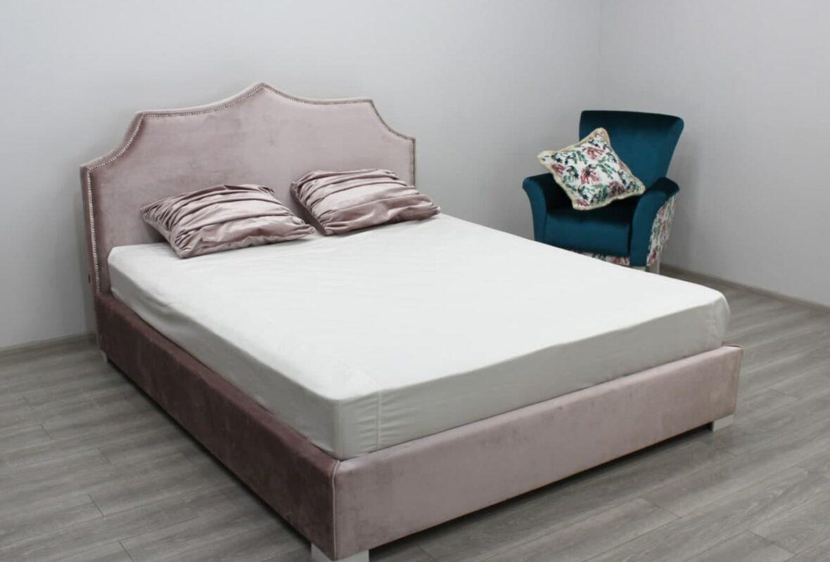 Ліжко полуторне Еллі, полуторне ліжко з м'яким узголів'ям для спальні Шик Галичина, фото 1