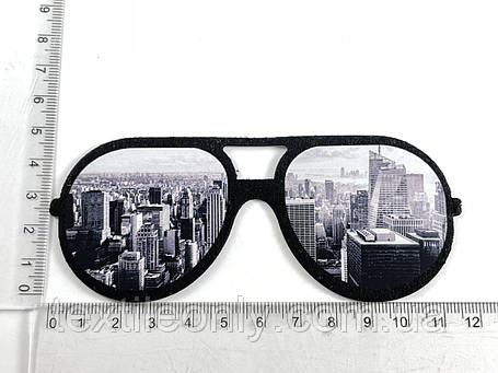 Нашивка Окути вид Нью-йорк/Glasses new york view 120х50 мм, фото 2