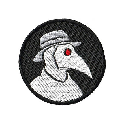 Вишитий шеврон "Plague doctor Чумний лікар" на липучці (чорний), фото 1