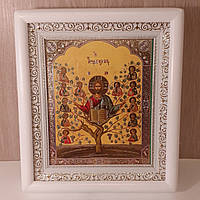 Ікона Аз єсмь Лоза Істинна, лик 15х18 см, в білому дерев'яному кіоті