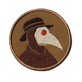Вишитий шеврон "Plague doctor Чумний лікар" на липучці (койот)