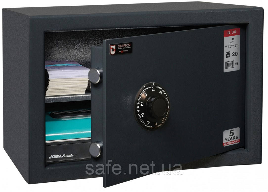 Сейф меблевий Griffon R.30.С (ВxШxГ:300x430x320), сейф для дому, сейф для грошей, сейф для офісу та документів