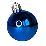 Набір ялинкових куль, 16 шт, D4 см, синій, глянець, пластик (250911), фото 2