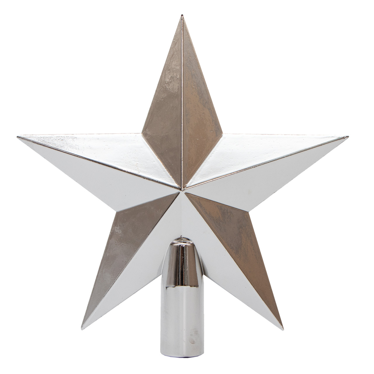 Верхівка на ялинку об'ємна, h=20 см, сріблястий, глянець, пластик (891657), фото 1