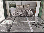 Покривало жакардове 250x260 з наволочками Тм Karina Francois Antrasit