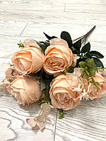Искусственный букет роз - роза декоративная ( 55 см персиковая )
