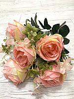 Искусственный букет роз- роза декоративная ( розовая 55 см )