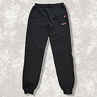 Мужские спортивные штаны теплые на флисе с манжетами размер 54 полномеры