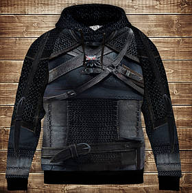 Толстівка з 3D принтом Witcher броня. Дорослі і дитячі розміри ВСІ Розміри