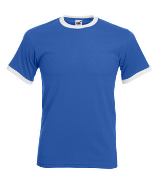 Чоловіча футболка синя з білими манжетами 168-KB